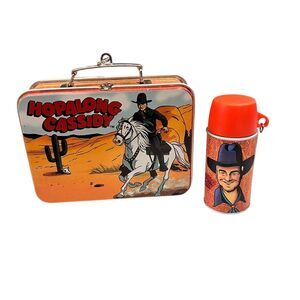 Hallmark HOPALONG CASSIDY Lunch Box Thermos Ornament Set 2000 2-Pieces